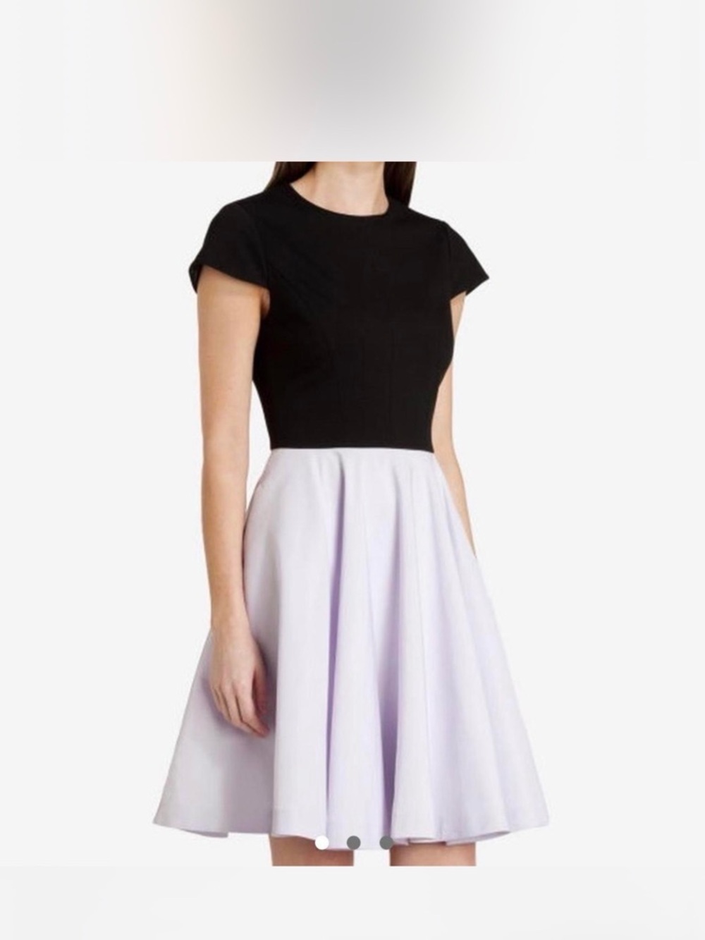 NWT Ted Baker Black Dress with Rose Gold Zip and Lilac Accent 4/US 10